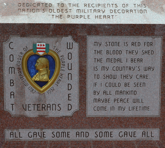 Veterans Memorial purple heart front